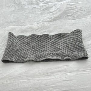 Gray Knit Wool and Angora Infinity Scarf